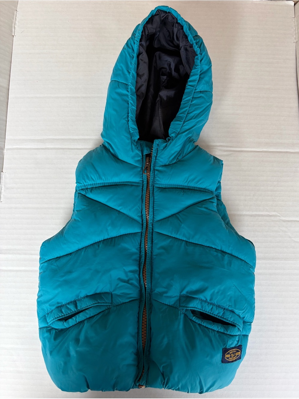 Zara Teal Hooded Puffer Vest for Kids